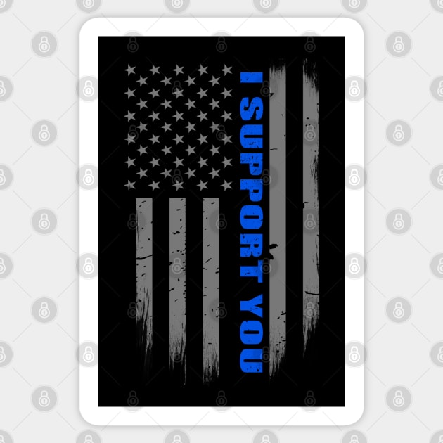 Police Officer Support Thin Blue Line Flag Sticker by bluelinemotivation